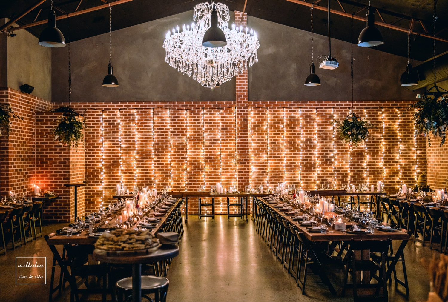 Workshop Function Room at Factory51 fully set for an end-of-year event in Brisbane