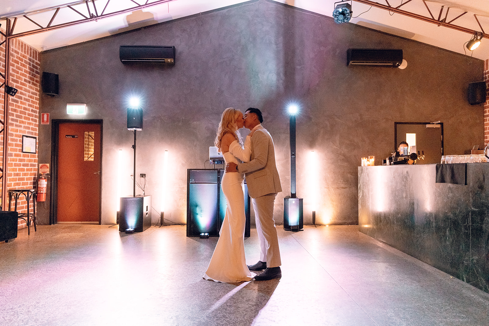 Bride and Groom sharing their first dance at Factory51 wedding venue