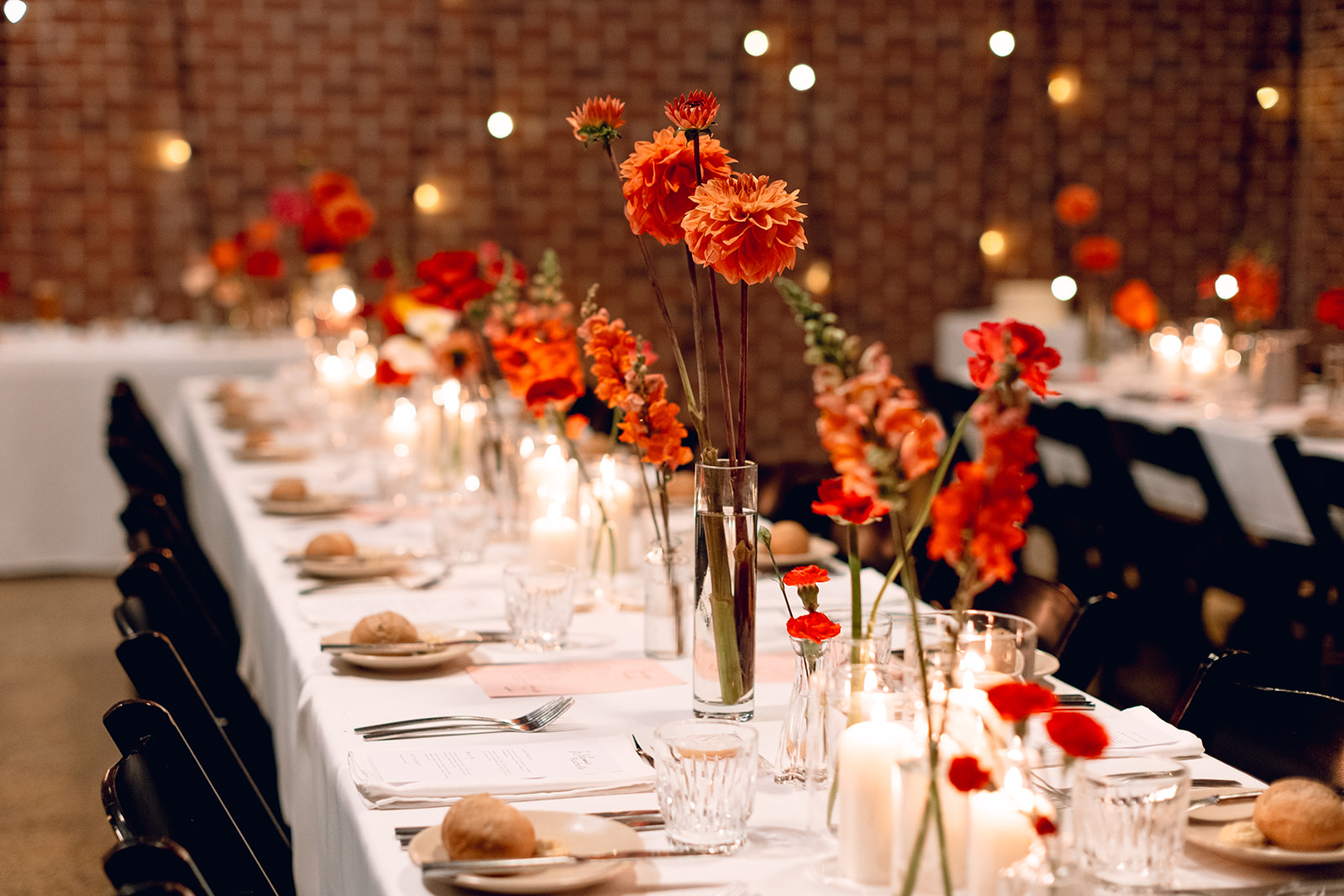 Close up of a reception table at Factory51 wedding venue