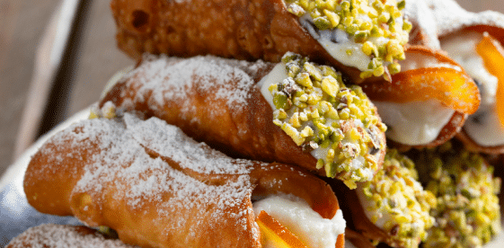 Italian Cannoli Brisbane Italian desserts Brisbane traditional cannoli with ricotta and pistachio