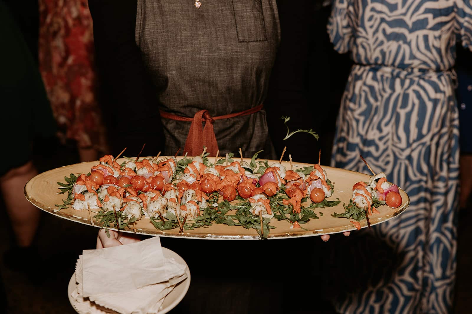 Wedding canapés served during Ellen and Justin’s cocktail reception at Factory51