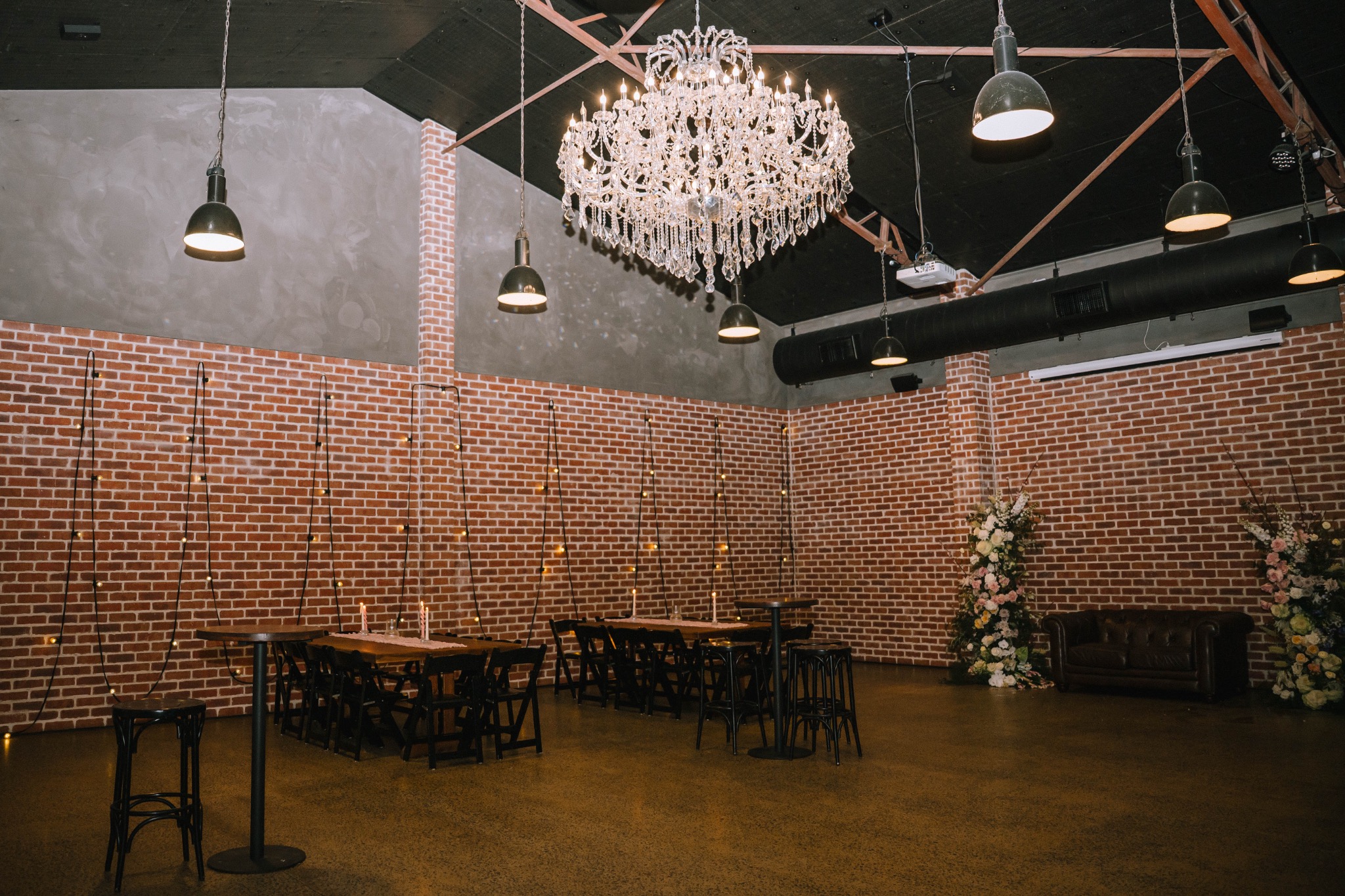 Factory51 room reveal for Teagan and Micheal’s cocktail wedding reception